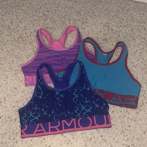 Bundle of Under Armour Girls sports bras
